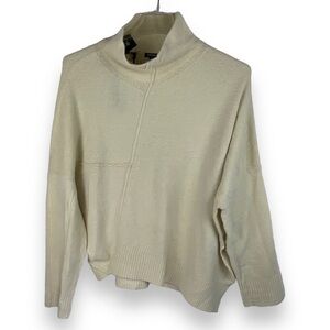 Buffalo David Bitton Sweater Women’s Cream Winter White Knit Asymmetrical Size L